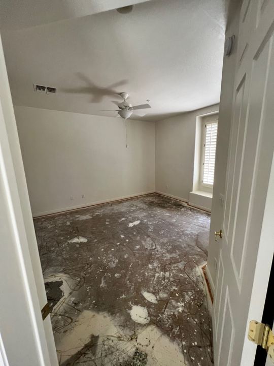 Bedroom floors pulled