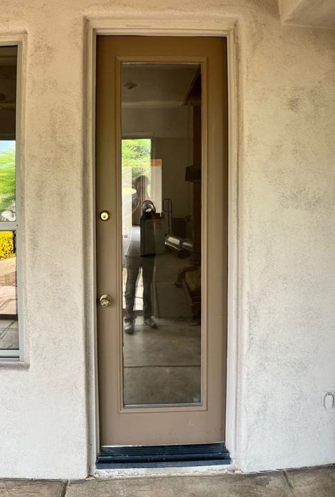Full-glass patio door from outside