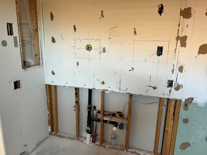 Vanity wall opened up