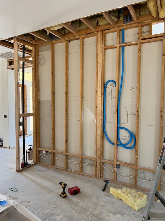 New plumbing and framing