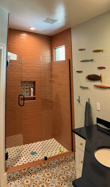 Shower and vanity