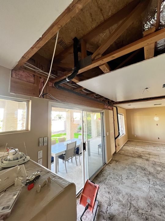 Great room during demo