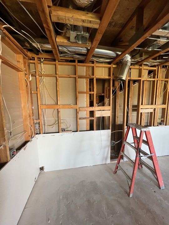 New framing and plumbing