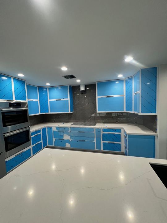 Cabinets and quartz countertops in