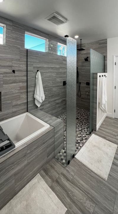 Tub and walk-in shower