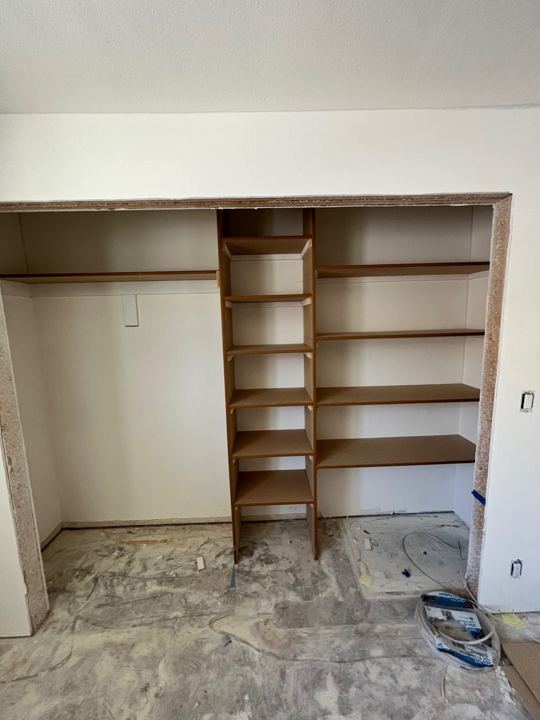 Closet shelving built in