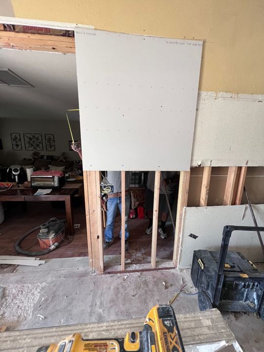 Kitchen wall opened