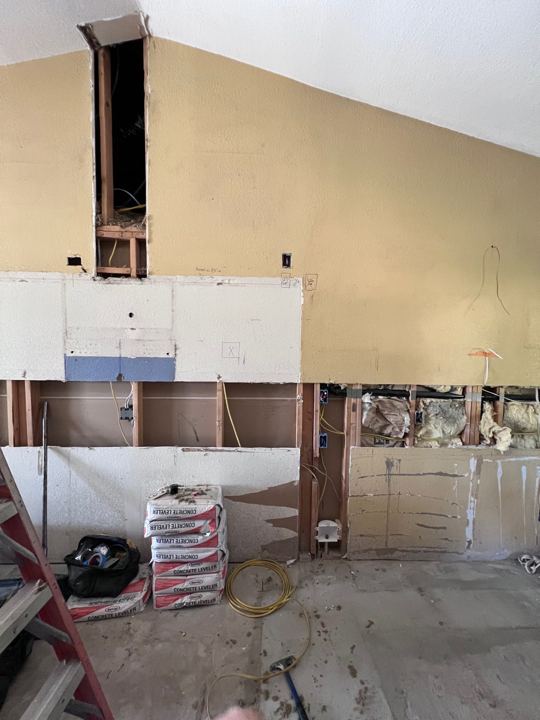 Kitchen wall stripped