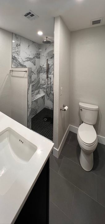 Vanity and toilet