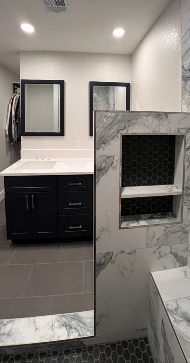 Vanity and shower niche
