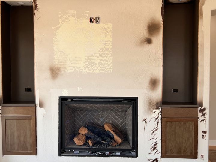 Fireplace with lit niches