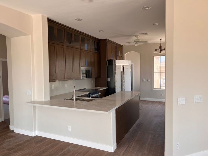 Kitchen island and cabinets