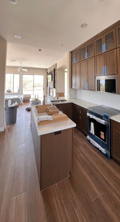 Kitchen toward the range