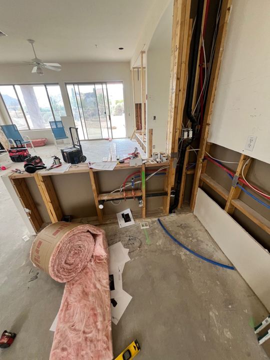 Kitchen walls opened during demo
