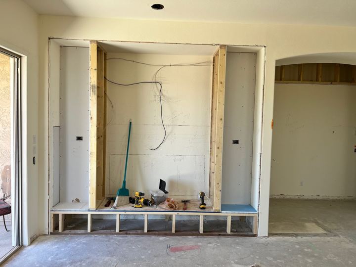 Fireplace wall, wide