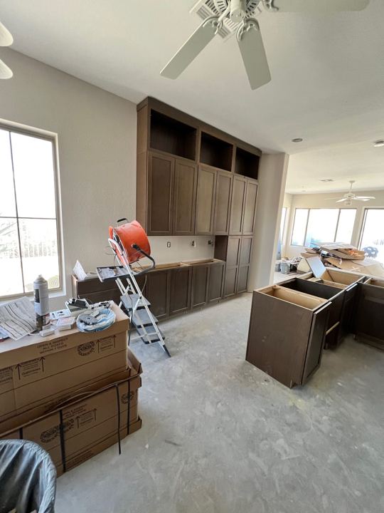Kitchen cabinets, wide