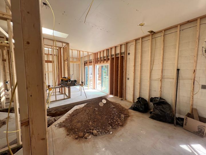 Slab trenched for new plumbing