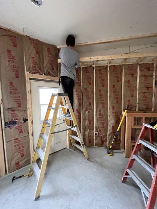 Insulation going in