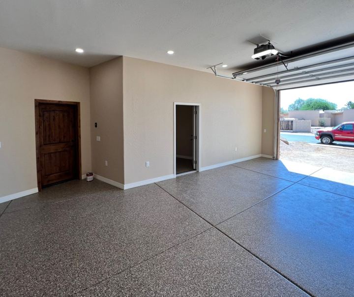 Epoxy floor and roll-up door