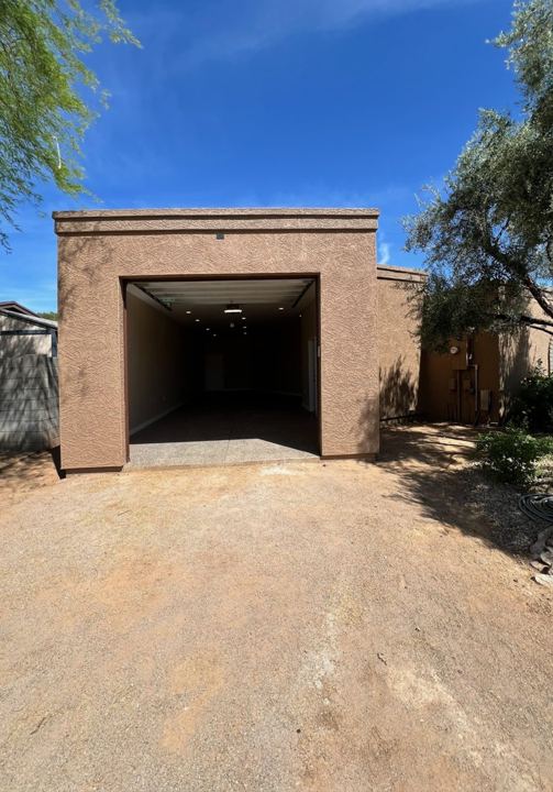 Finished garage and workshop addition