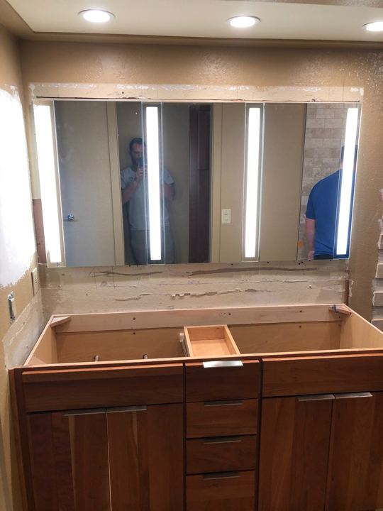 Double vanity going in