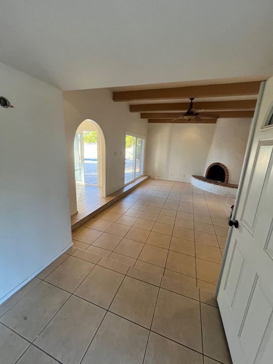 Living room with fireplace