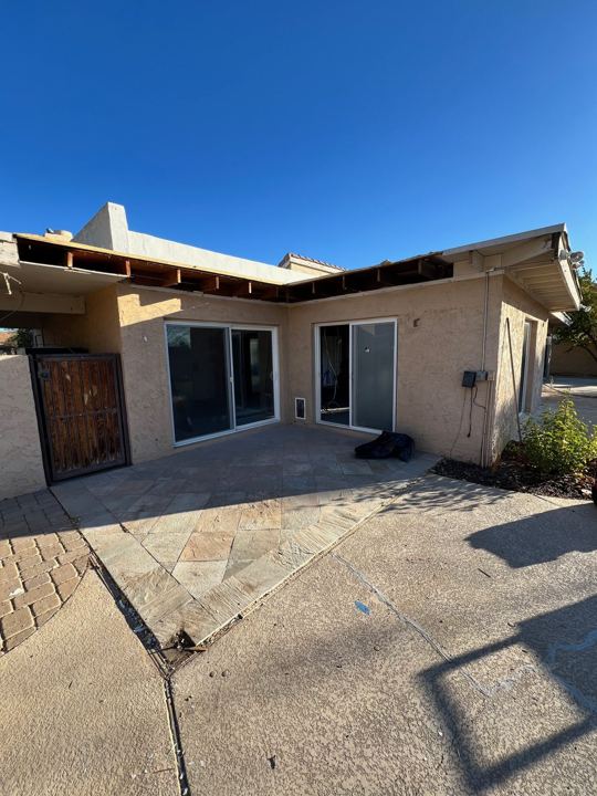 Back of the house and covered patio