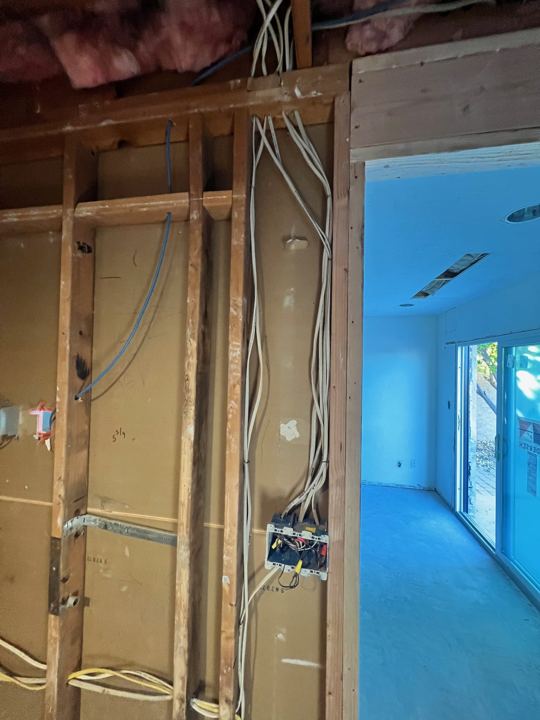 Walls open for rewiring