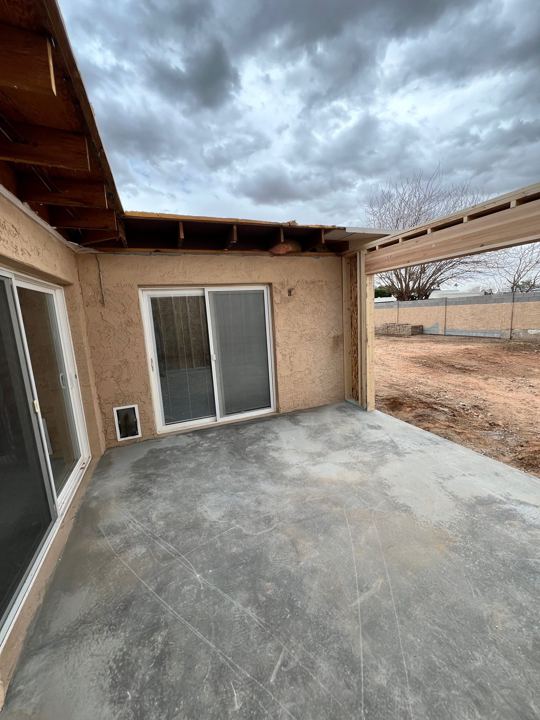 Covered patio before enclosure