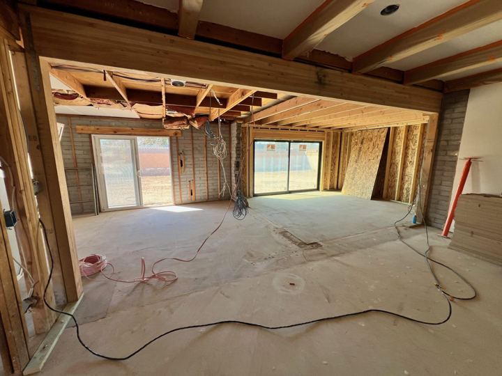 Open living space framed