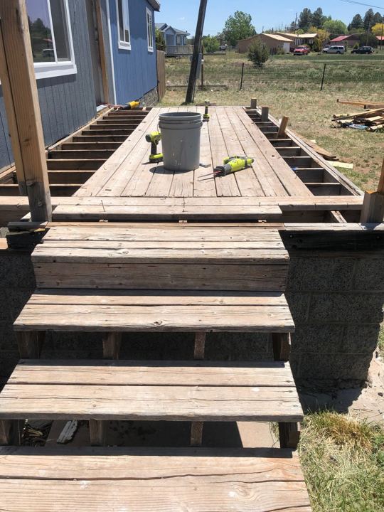 Deck stairs going in