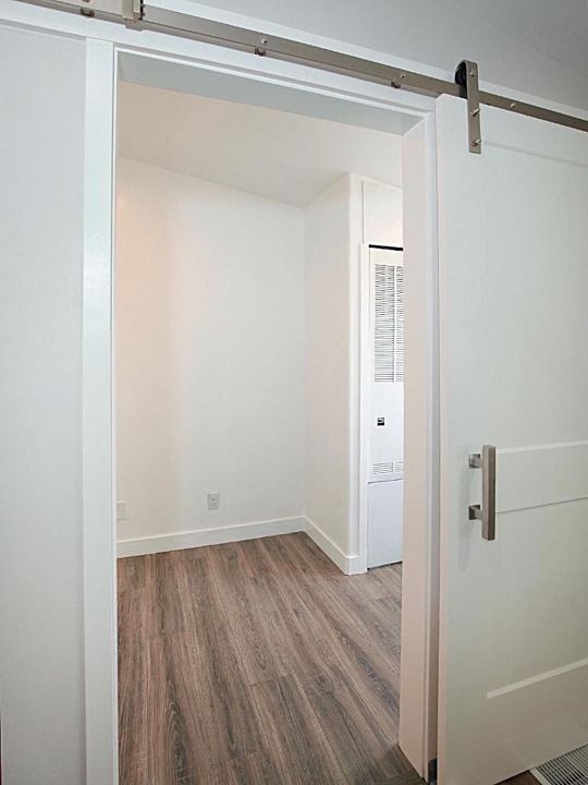 Barn door to the bedroom